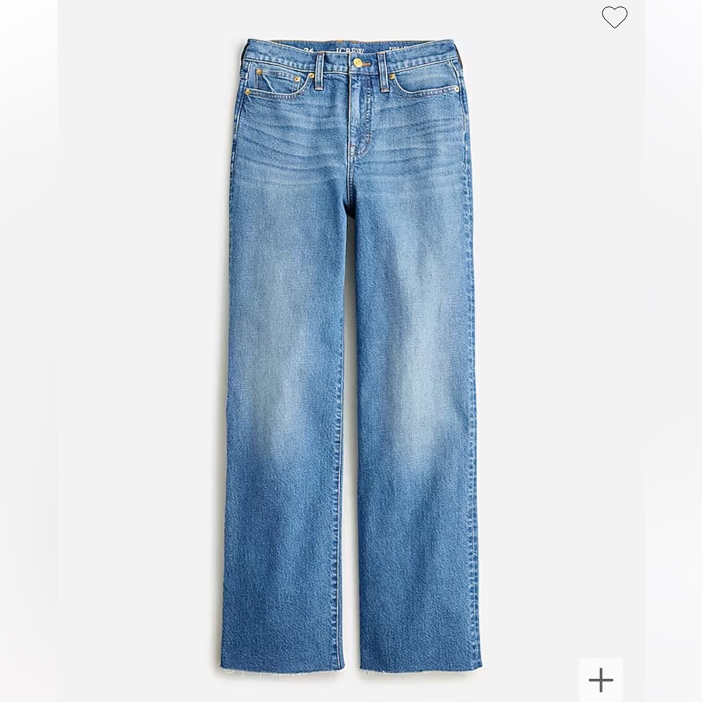 J.CREW Tall 32 Slim Wide Leg Jeans in Lakeshore Wash